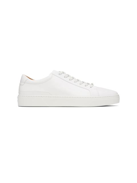 BOSS White Gary Leather Low-Top Sneakers
