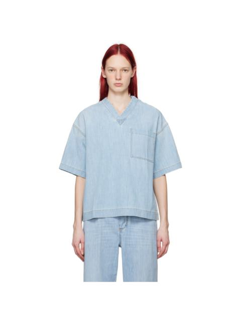 Bottega Veneta Blue Bleached Denim Shirt