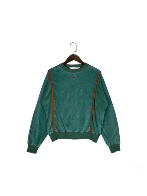 Other Designers Vintage Christian Dior Sports Velvet Velour Green Sweatshirt