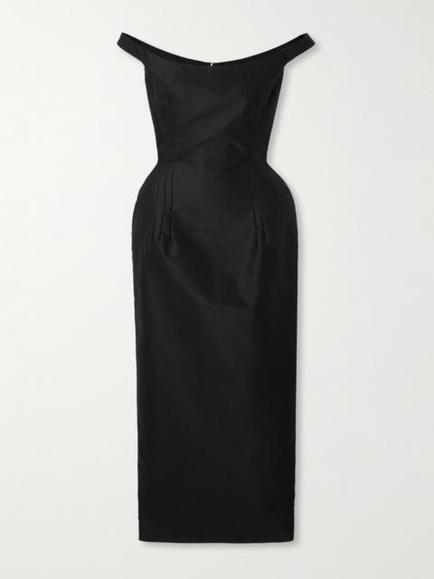 MAGDA BUTRYM Off-the-shoulder Cotton-sateen Midi Dress