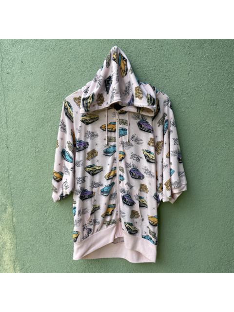 Other Designers Print All Over Me - Vtg PLEIN BEAUTE Full Print Cars Zipper Hooded Sweatshirt
