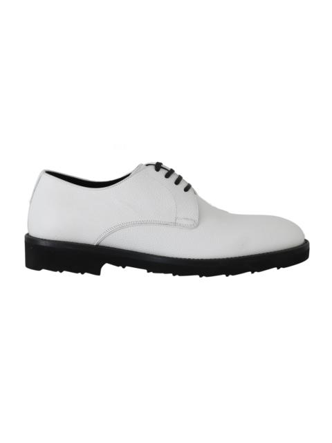 Dolce & Gabbana White Leather Derby Dress Formal Shoes