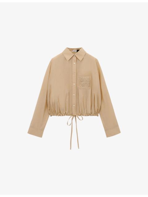 Loewe Loewe x Paula’s Ibiza Anagram-Patch Drawstring-Waist Cotton-Blend Shirt