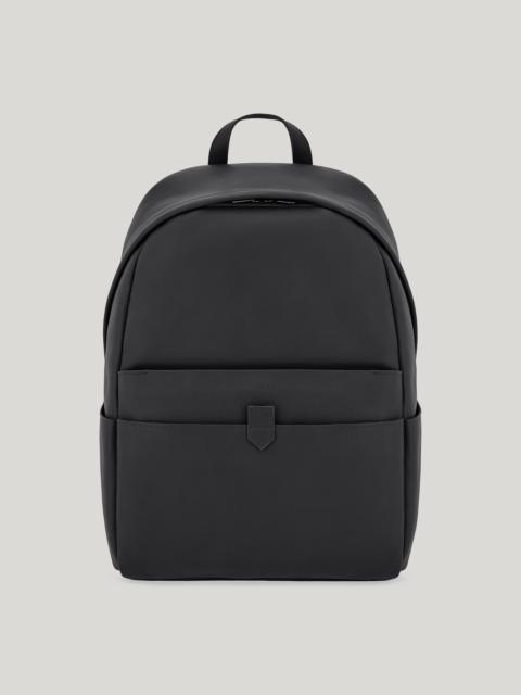 Canali BLACK HAMMERED CALFSKIN BACKPACK WITH FUNCTIONAL DETAILS