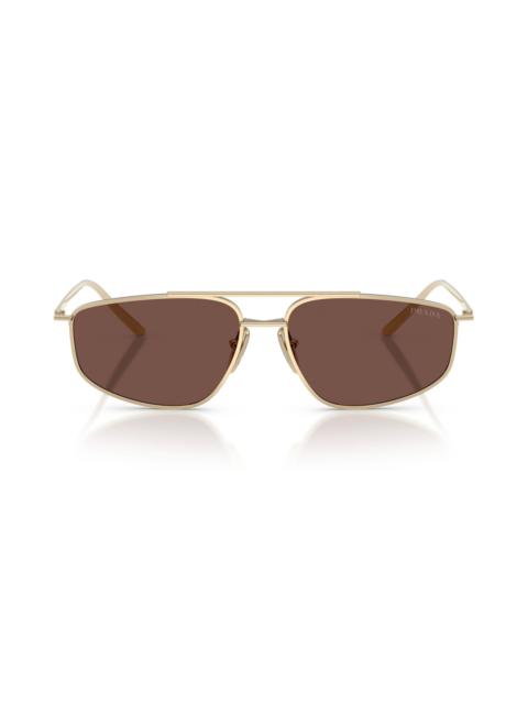 Prada Prada 58mm Pillow Sunglasses in Pale Gold /Black Chocolate at Nordstrom