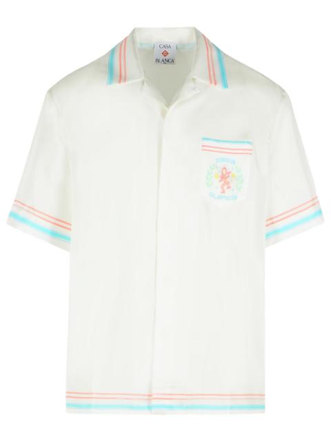CASABLANCA Casablanca 'Dance Joy' White Silk Shirt Men