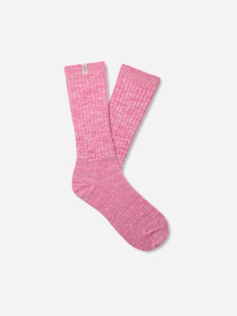 UGG ® Women's Rib Knit Slouchy Crew Sock Polyester Blend/Recycled Materials in Woodviolet