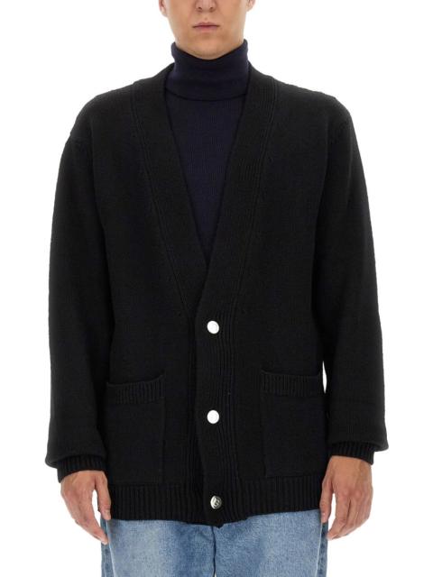 Balmain Balmain Men Cardigan With Logo Inlay