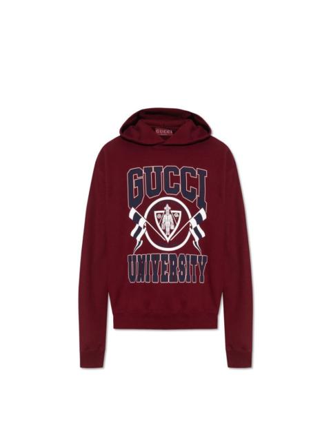 GUCCI GUCCI Burgundy Cotton Hoodie New & Authentic (Men's size:M;)