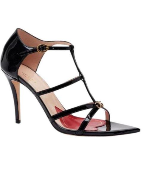 GUCCI Jerry Patent Leather Cage Sandals
