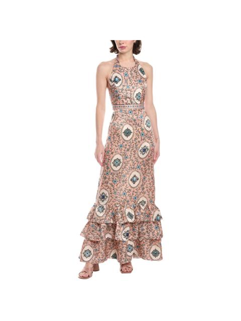 Agua by Agua Bendita Agua by Agua Bendita Cofre Linen & Silk-Blend Maxi Dress