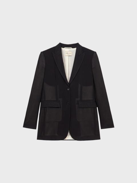 Blumarine SINGLE-BREASTED BLAZER IN WOOL CANVAS