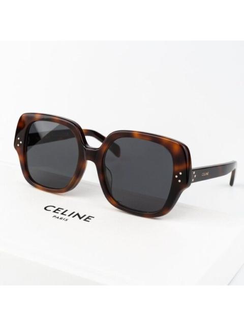 CELINE Celine 3 DOTS Women Sunglasses Medium Havana Smoke Grey Geometric CL40241F 53A