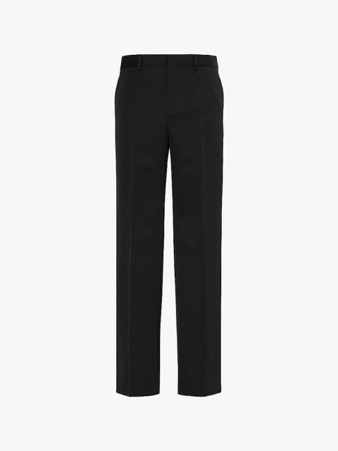 Regular-fit wide-leg wool trousers