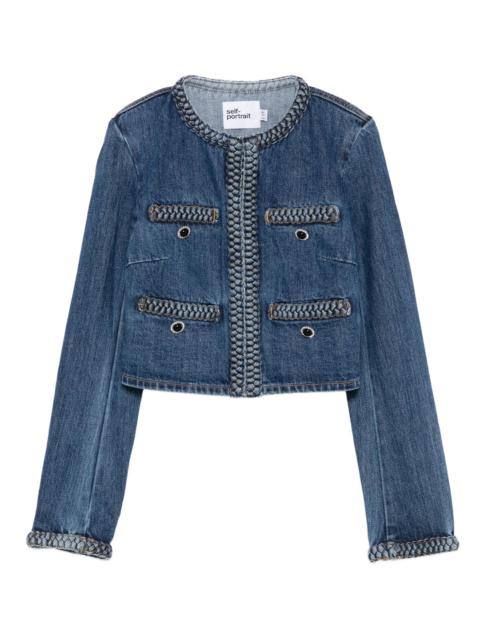 self-portrait Denim Braided Jacket