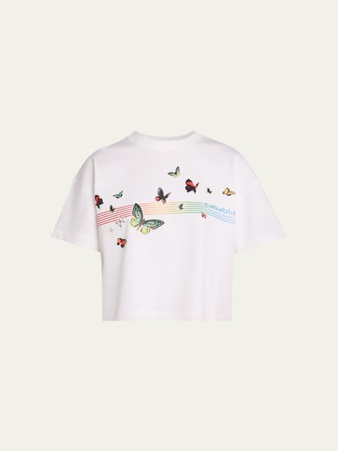 CASABLANCA Butterfly Boxy Crop T-Shirt