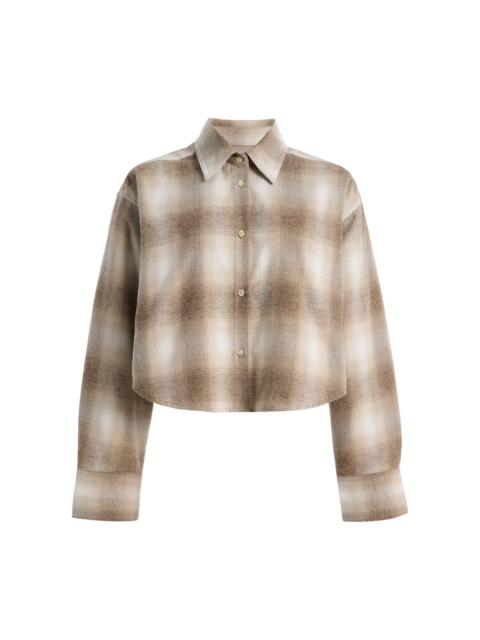 Citizens of Humanity Ana Cropped Cotton Plaid Shirt brown