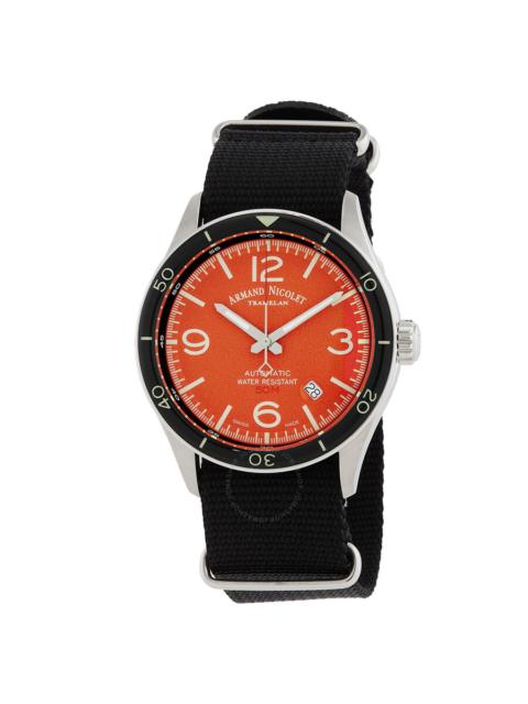 Other Designers Armand Nicolet M2H Automatic Orange Dial Men's Watch A740HNA-OR-BN22481AANN