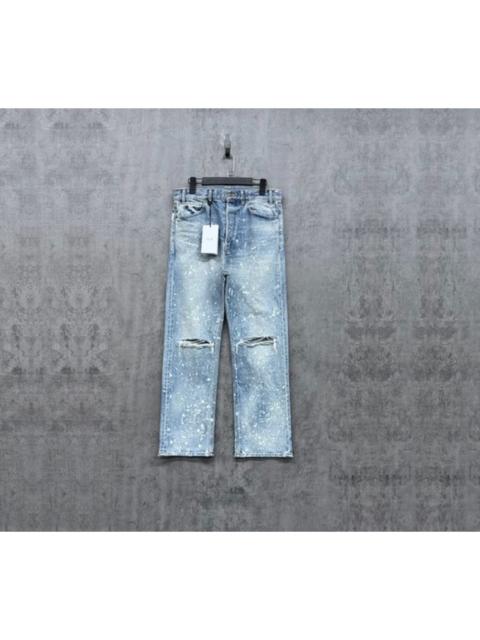 CELINE Celine 2025 New Collection: Splatter-Paint, Distressed-Cut Denim Jeans