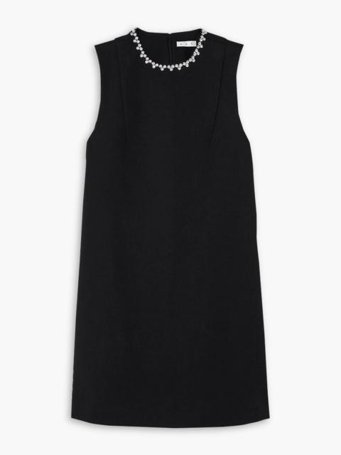 AREA Crystal-embellished cutout stretch-ponte mini dress
