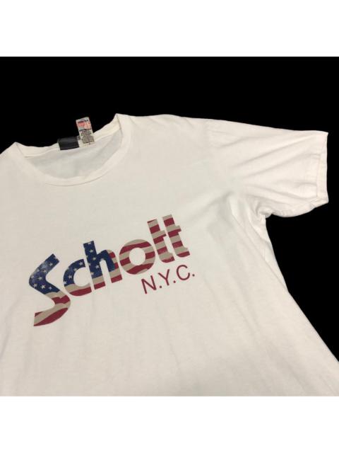 Vintage - Vtg Schott NYC Spell Out Logo Tshirt