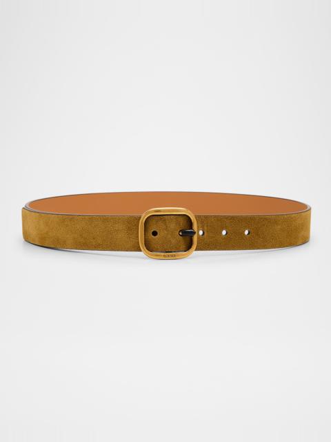 Calf Leather Curved Buckle Belt