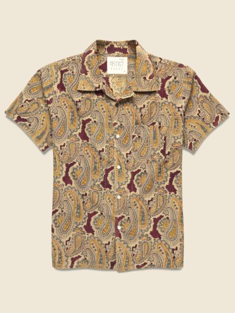 KARDO Paisley Block Print Shirt - Maroon