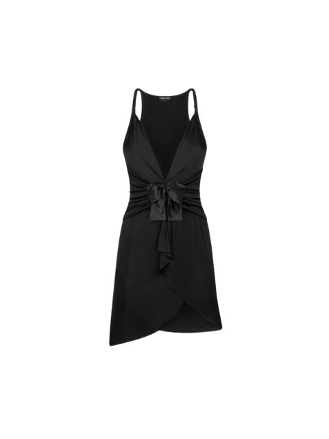 TOM FORD V-NECK GATHERED COCKTAIL DRESS