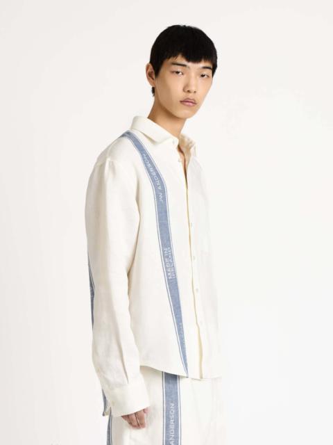 JW Anderson MENS SHIRT IN OFF WHITE & BLUE