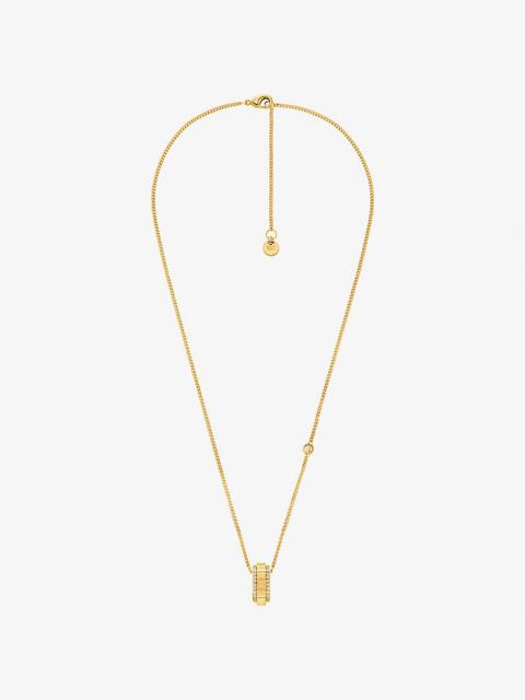 MICHAEL KORS Pavé Gold-Tone Brass Ring Necklace