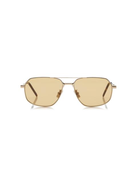 Givenchy One Aviator-Frame Metal Sunglasses brown