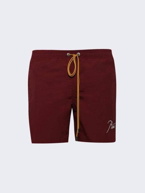 Rhude Radiator Swim Short Maroon And White