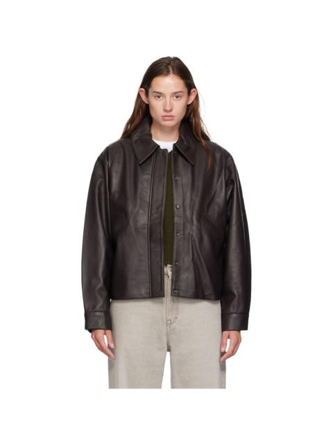 KASSL Editions Brown Short Lamb Leather Jacket