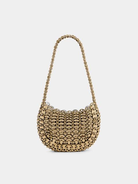 rabanne MOON FLIP BAG IN REVERSIBLE SILVER AND GOLD LEATHER