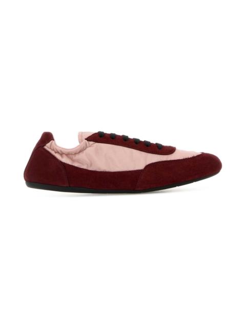 Prada Two-tone Re-nylon And Suede Collapse Sneakers