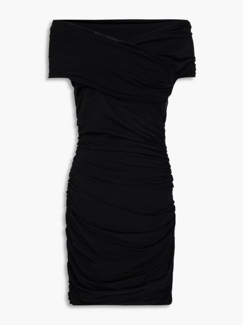 Other Designers Off-the-shoulder ruched jersey mini dress