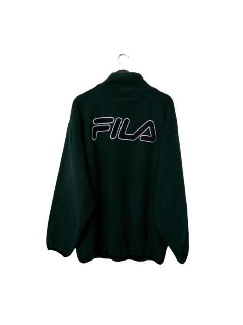 Other Designers Japanese Brand - RARE FLEECE SHERPA JACKET FILA BIG LOGO