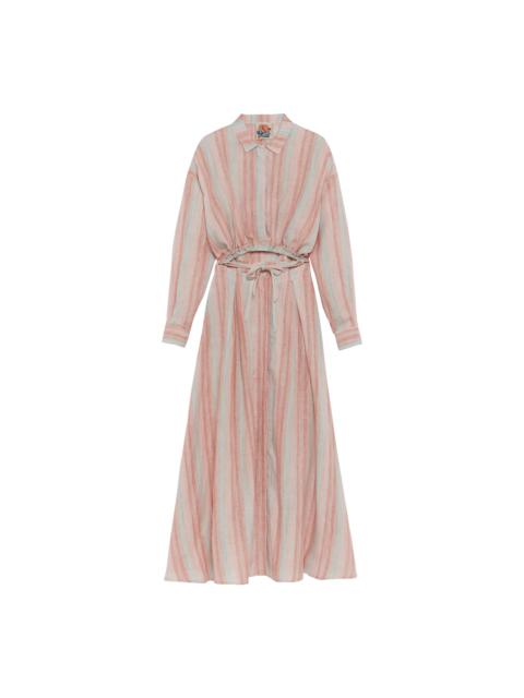 Longchamp Long dress Rainbow - Jacquard striped linen