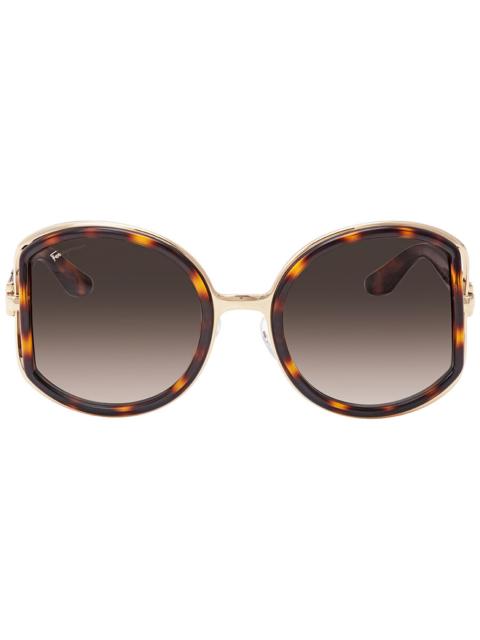 FERRAGAMO Ferragamo Brown Gradient Round Sunglasses SF719S 238 52