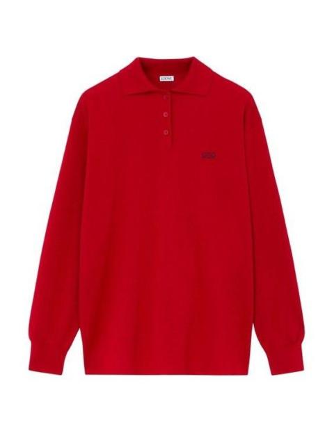 Loewe LOEWE Polo Style Red Silk Cashmere Sweater New & Authentic (