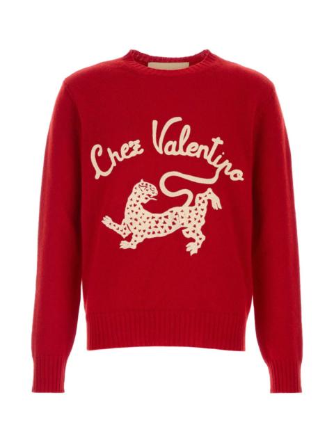 Valentino Valentino Garavani Men Red Wool Sweater