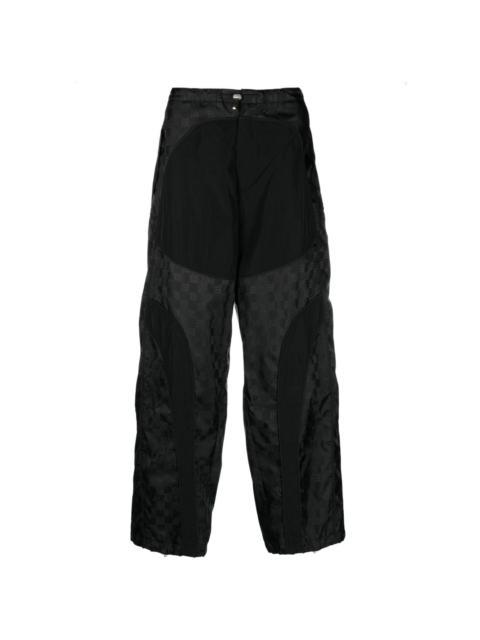 monogram-jacquard wide-leg trousers