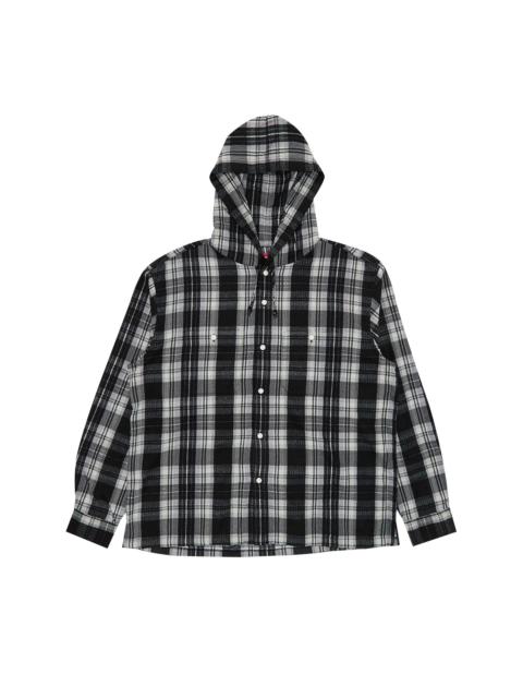 Supreme Printed Hooded Flannel Shirt 'Black'