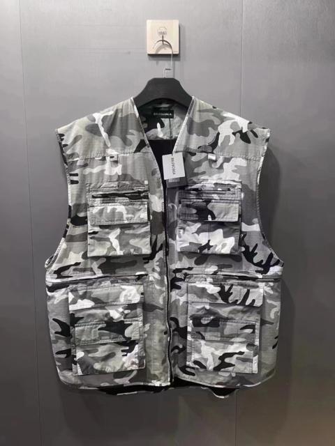 Balenciaga 23 new camouflage double B embroidered logo vest