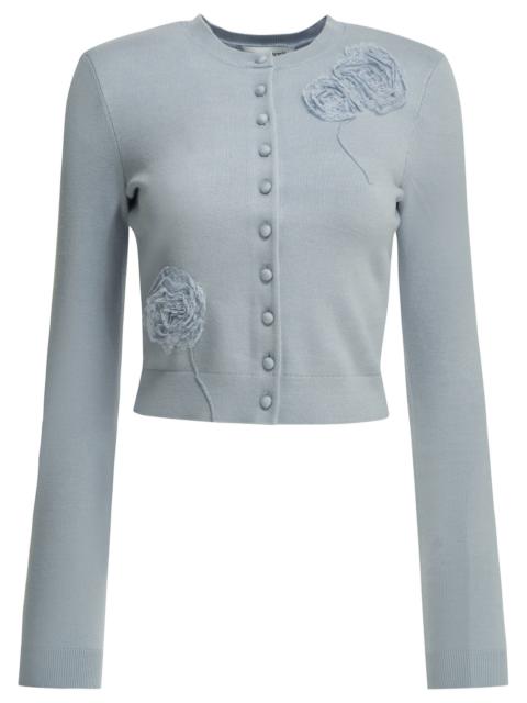 self-portrait Self-portrait Embroidered Cardigan Light Blue