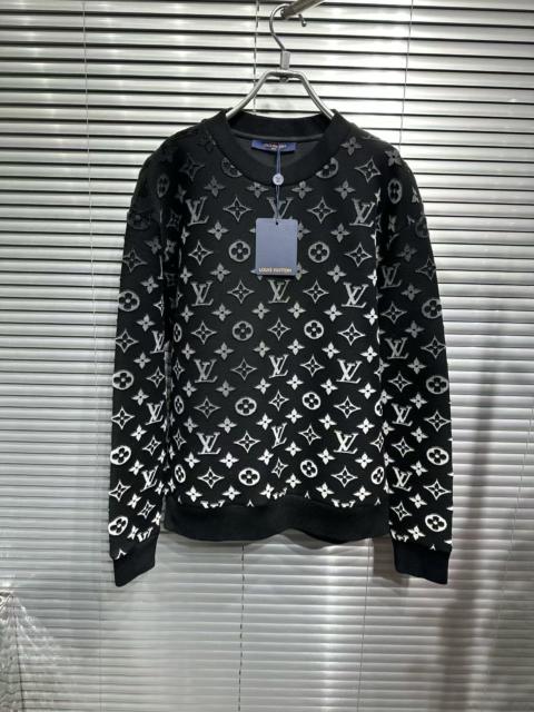 Louis Vuitton Louis Vuitton black and white gradient all-over embossed logo sweatshirt