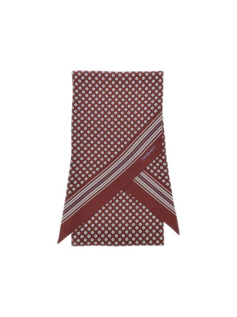 SAINT LAURENT Saint Laurent Silk Twill Lavalliere Scarf Red