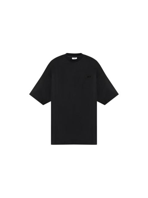 VETEMENTS EMBROIDERED LOGO OVERSIZED T-SHIRT (BLACK)