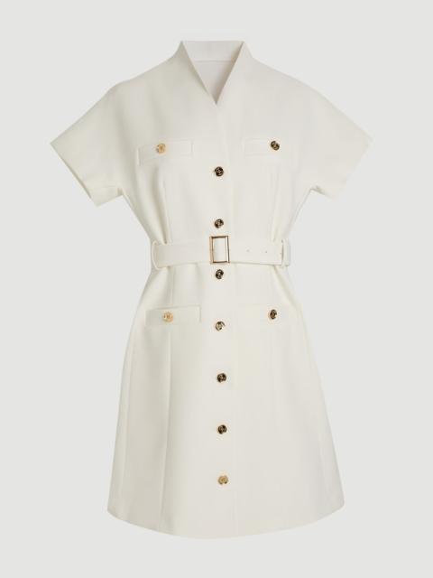 KAREN MILLEN Textured Compact Stretch High Neck Belted Mini Dress