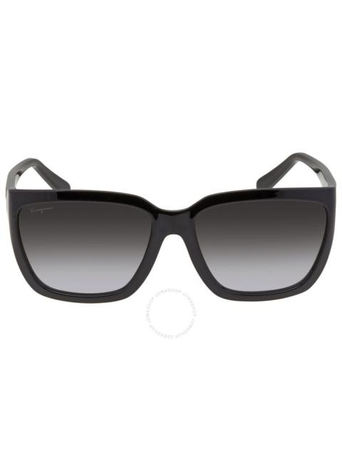 FERRAGAMO Salvatore Ferragamo Grey Rectangular Ladies Sunglasses SF1018S 001 59